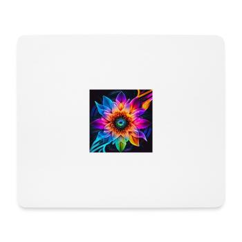 Fleur - Tapis de souris (format paysage) - blanc - Devant