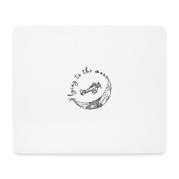 Flying To The Moon - Mousepad (Querformat) - Weiß - Vorne