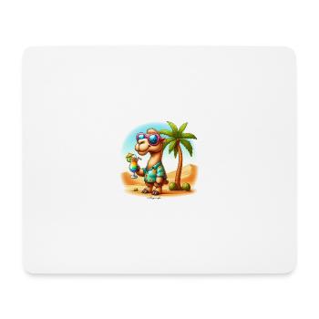 Chameau en vacances - Tapis de souris (format paysage) - blanc - Devant