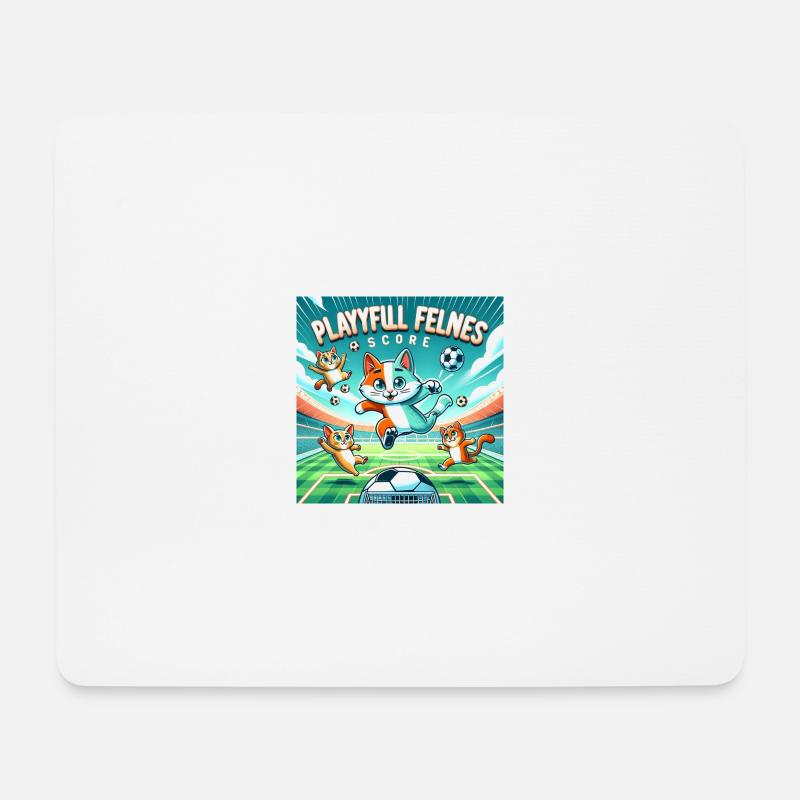Soccer Cats 003 - Mousepad (Querformat) - Weiß