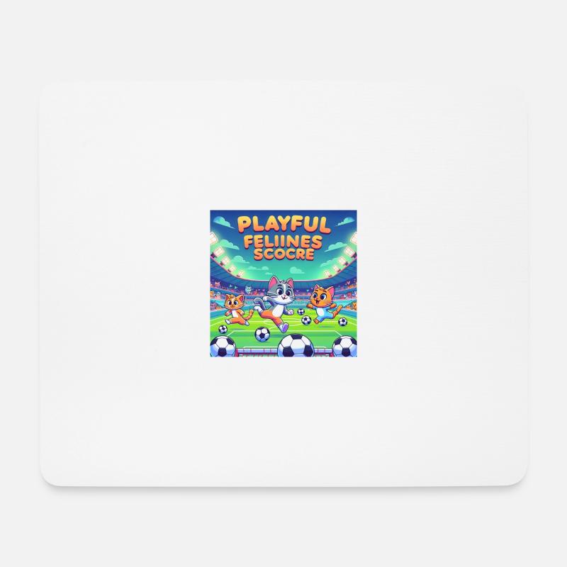Soccer Cats 004 - Mousepad (Querformat) - Weiß