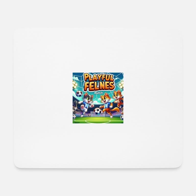 Soccer Cats 005 - Mousepad (Querformat) - Weiß