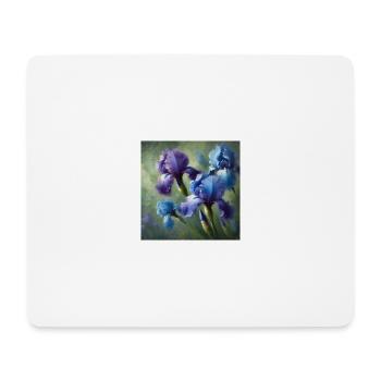 Ästhetische Iris Blumen - Mousepad (Querformat) - Weiß - Vorne
