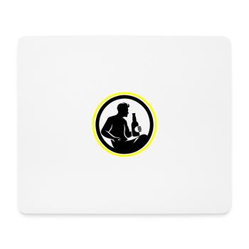 Bottle of Beer Drinking Silhouette - Mouse Pad (horizontal) - white - Front