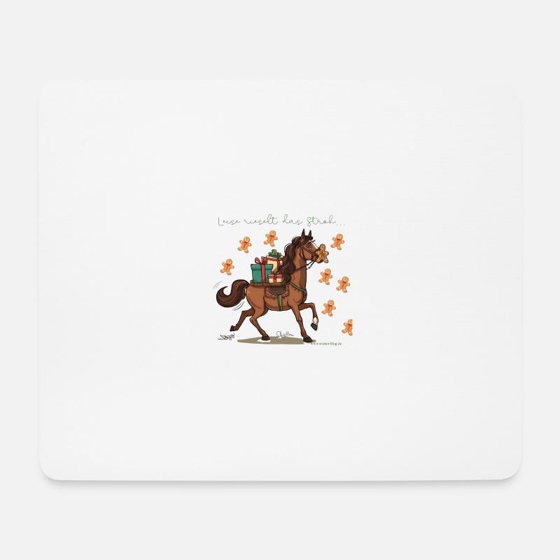 Weihnachtspferd mit Geschenken Traber -  - Mousepad (Querformat) - Weiß