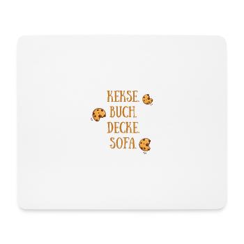Kekse Buch Decke Sofa - Mousepad (Querformat) - Weiß - Vorne