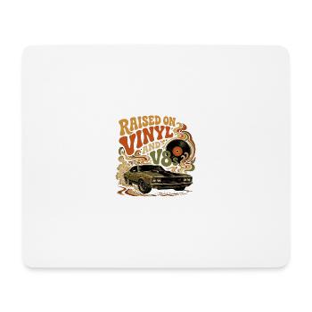 Vinyl- und V8-Motoren: Vintage Auto Design - Mousepad (Querformat) - Weiß - Vorne