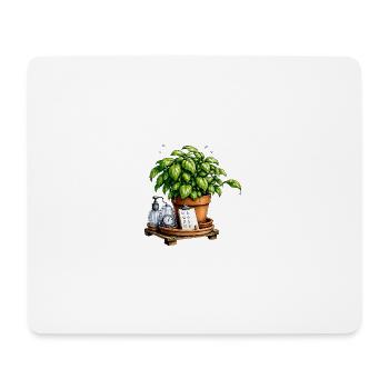 Grüner Gedanke Topfpflanze - Mousepad (Querformat) - Weiß - Vorne