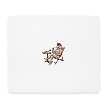 Sophisticate French Poodle Wine & Cheese Original  - Mouse Pad (horizontal) - white - Front