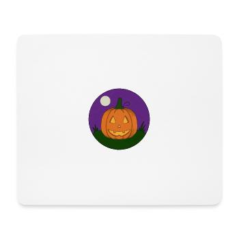 Grinsender Kürbis bei Vollmond - Mousepad (Querformat) - Weiß - Vorne