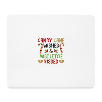 Candy Cane Wünsche und Mistelküsse - Mousepad (Querformat) - Weiß - Vorne
