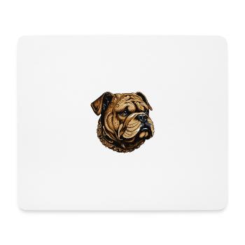 Portrait de chien bouledogue - Tapis de souris (format paysage) - blanc - Devant