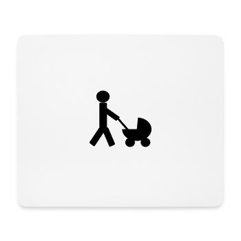 Vater und Kinderwagen - Mousepad (Querformat) - Weiß - Vorne