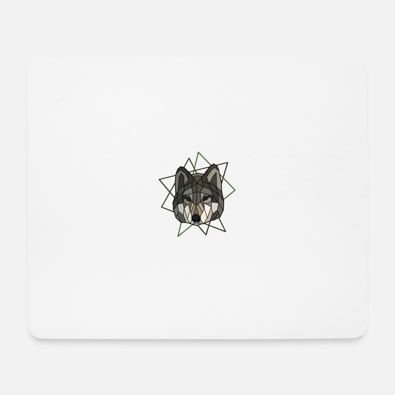 Wolf - Mousepad (Querformat) - Weiß