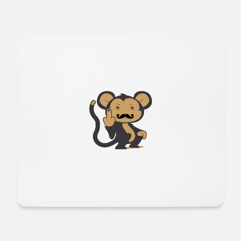 Affe mit Bart - Mousepad (Querformat) - Weiß