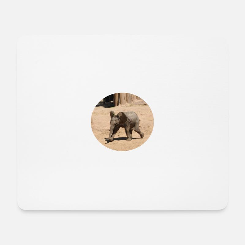 Kleiner Elefant im Laufschritt - Mousepad (Querformat) - Weiß