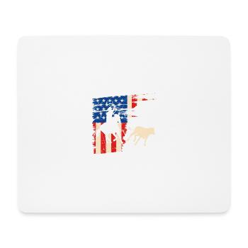Calf Roping American Flag Patriotic Rodeo - Mousepad (Querformat) - Weiß - Vorne