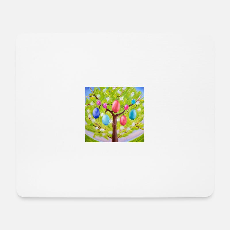 Bunter Eierbaum - Mousepad (Querformat) - Weiß