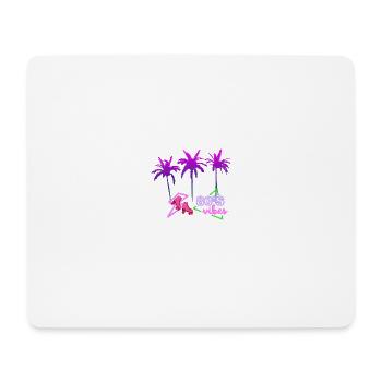 Neon 80er Palmen Neon Skates - Mousepad (Querformat) - Weiß - Vorne