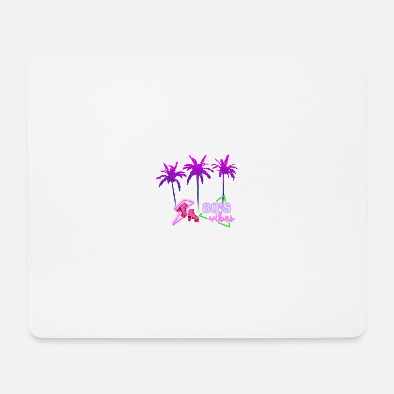 Neon 80er Palmen Neon Skates - Mousepad (Querformat) - Weiß