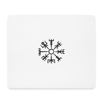 Vegvisir Viking Compass White – Nordic Runes - Mouse Pad (horizontal) - white - Front