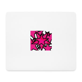 Kaleidoskopische Sternenexplosion Pink - Mousepad (Querformat) - Weiß - Vorne