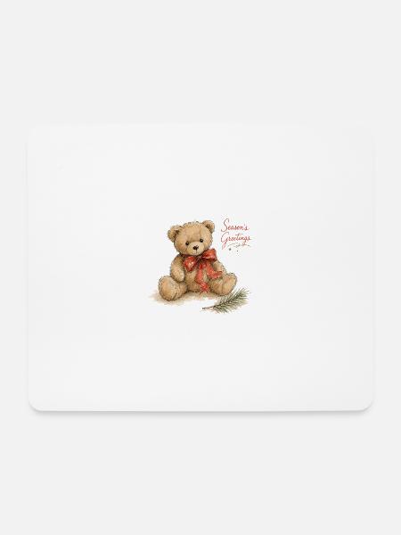 Aquarell Weihnachtsteddybär - Mousepad (Querformat) - Weiß