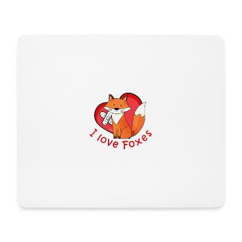 I love foxes - Mouse Pad (horizontal) - white - Front