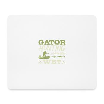 Gator Hunting Gets Me Wet, Funny Vintage Alligator - Mousepad (Querformat) - Weiß - Vorne