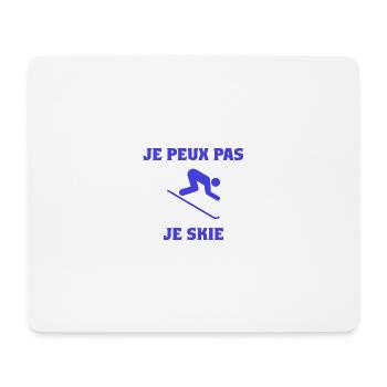 ICH KANN NICHT. SKI. BERG. SCHLÄGER. SCHNEE - Mousepad (Querformat) - Weiß - Vorne