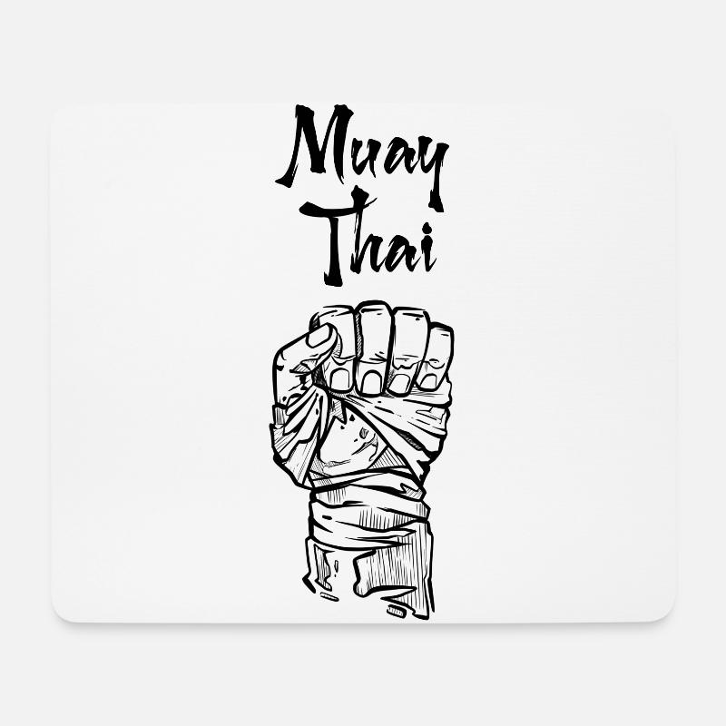 Muay Thai - Mousepad (Querformat) - Weiß