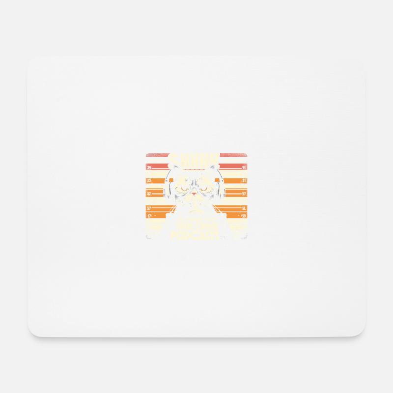 Shhh I Listen To My True Crime Podcasts And Cats - Mousepad (Querformat) - Weiß