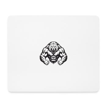 Bear Grizzly Gym Muscles Bodybuilding - Mouse Pad (horizontal) - white - Front