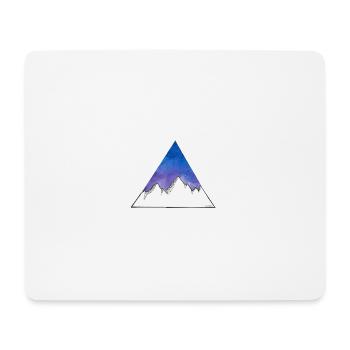 Mountains in the triangle on a violet / blue background - Mouse Pad (horizontal) - white - Front