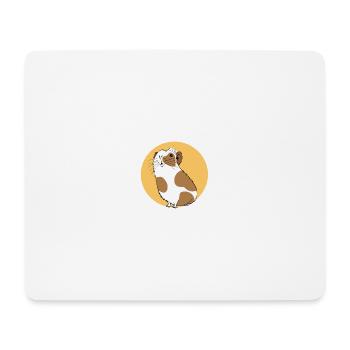 curieux cochon d'Inde fond jaune - Tapis de souris (format paysage) - blanc - Devant