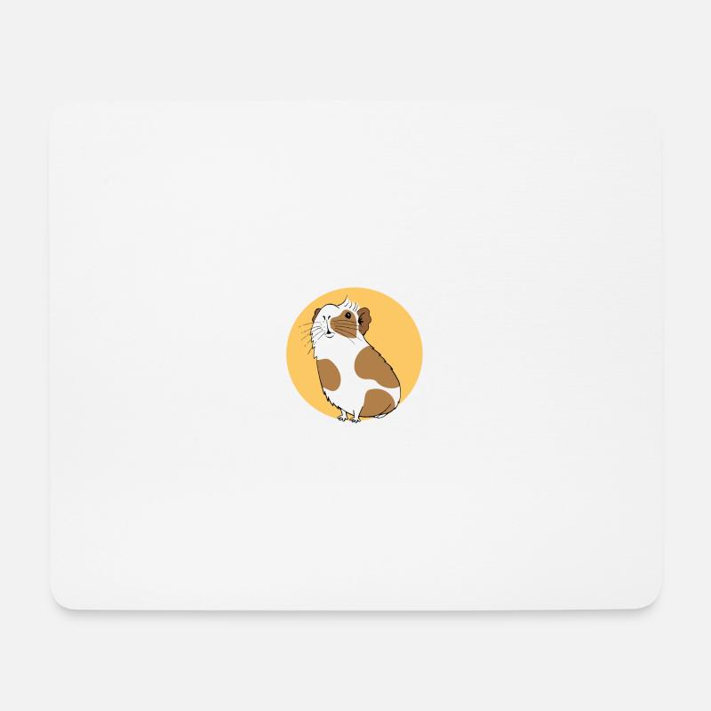 neugierig Meerschweinchen gelben Hintergrund - Mousepad (Querformat) - Weiß