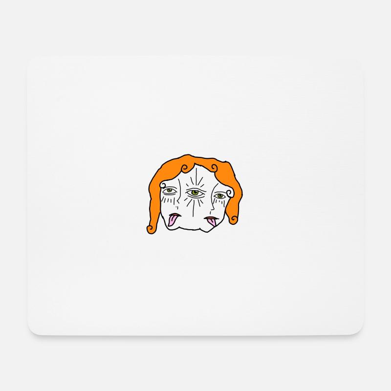 Psychedelisches Gesicht - Mousepad (Querformat) - Weiß