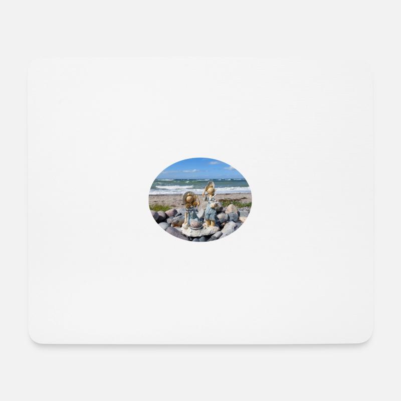 Spielende Kinder am Strand - Mousepad (Querformat) - Weiß
