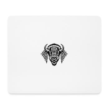 Glyphe ornemental du bison - Tapis de souris (format paysage) - blanc - Devant
