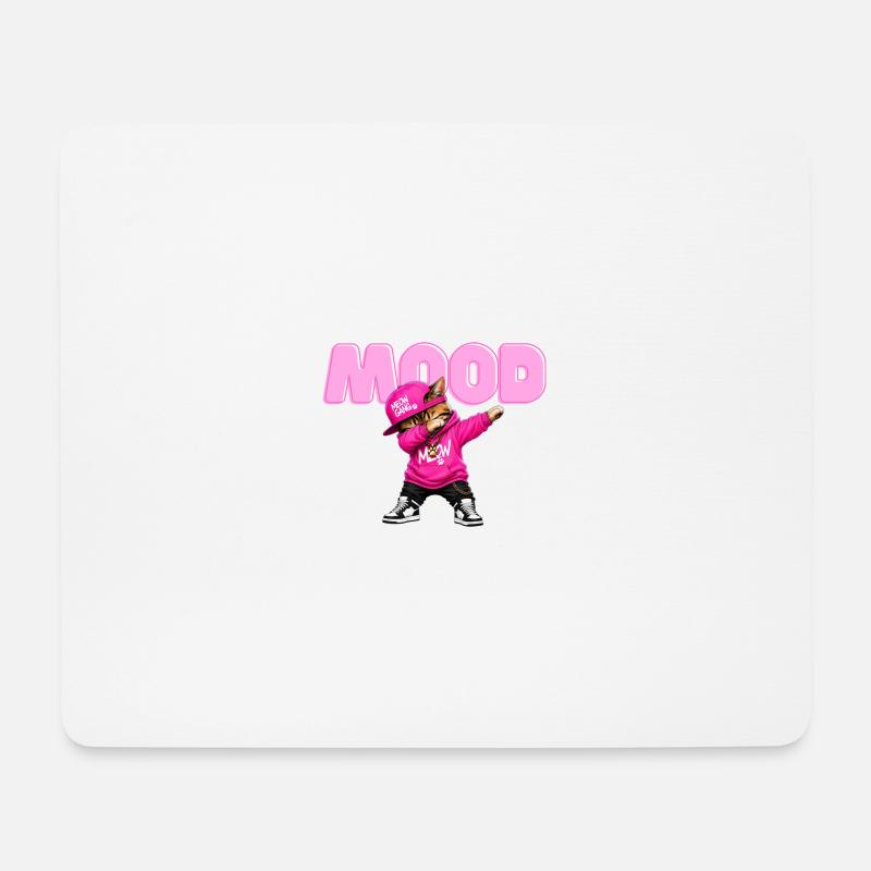 Mood Katze - Mousepad (Querformat) - Weiß