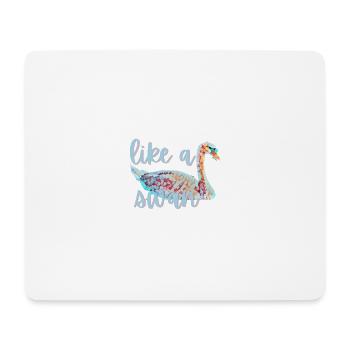 Wie ein Schwan - wunderschön und frei - Mousepad (Querformat) - Weiß - Vorne