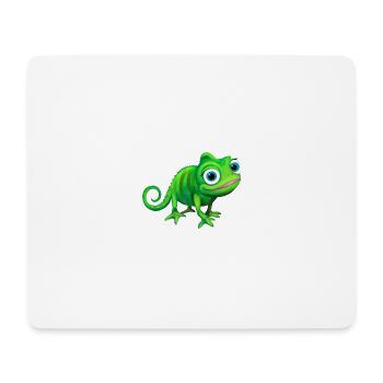 Caméléon vert coloré et drôle - Tapis de souris (format paysage) - blanc - Devant