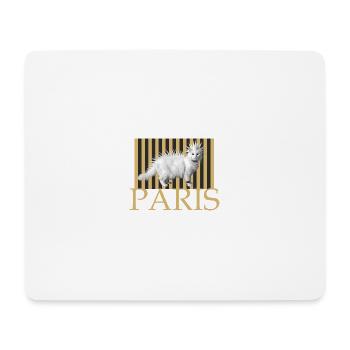 Paris Punk Chat Cheveux Longs - Tapis de souris (format paysage) - blanc - Devant