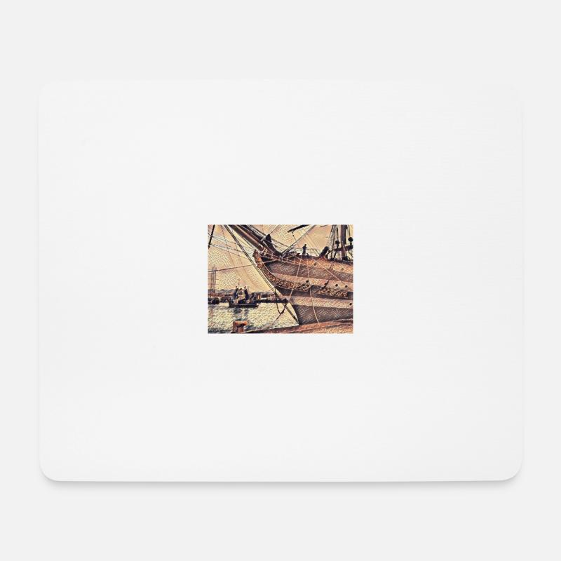 Schiff Nr. 4 - Mousepad (Querformat) - Weiß