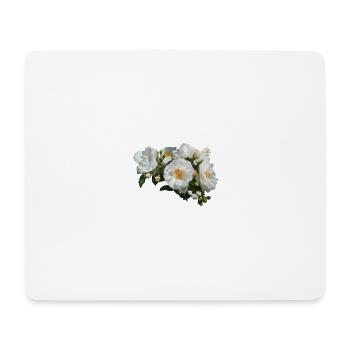 White rose bush with buds - Mouse Pad (horizontal) - white - Front