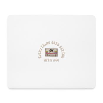 Kassetten-Nostalgie 1985 Regenbogenband - Mousepad (Querformat) - Weiß - Vorne