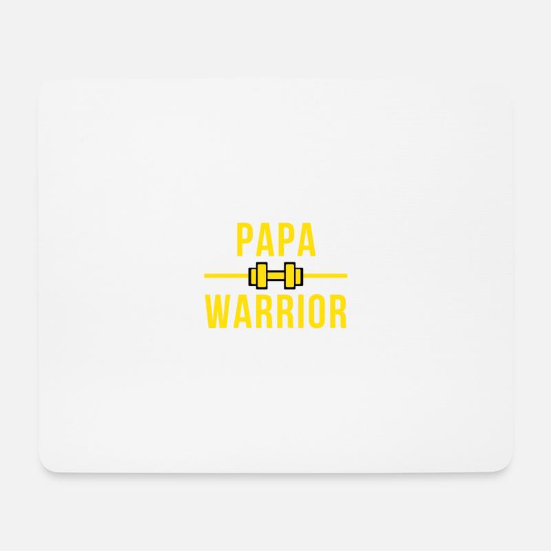 Papa warrior - Mousepad (Querformat) - Weiß