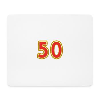 50. 50 ANS. 50e ANNIVERSAIRE. ANNIVERSAIRE 50 ANS. - Tapis de souris (format paysage) - blanc - Devant