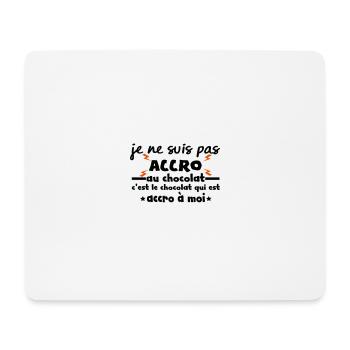 t-shirt je ne suis pas accro au chocolat - Tapis de souris (format paysage) - blanc - Devant