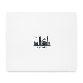 Hamburg Skyline  - Mousepad (Querformat) - Weiß - Vorne